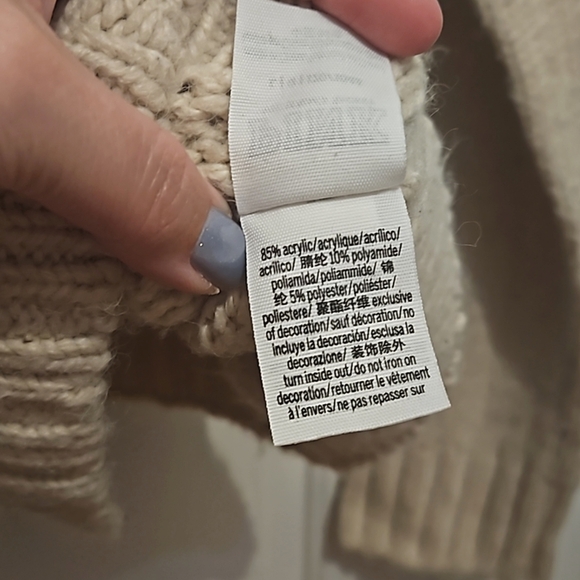 Victoria's Secret PINK Boyfriend Crewneck Cozy Knit Sweater Oatmeal/ L - Picture 8 of 10